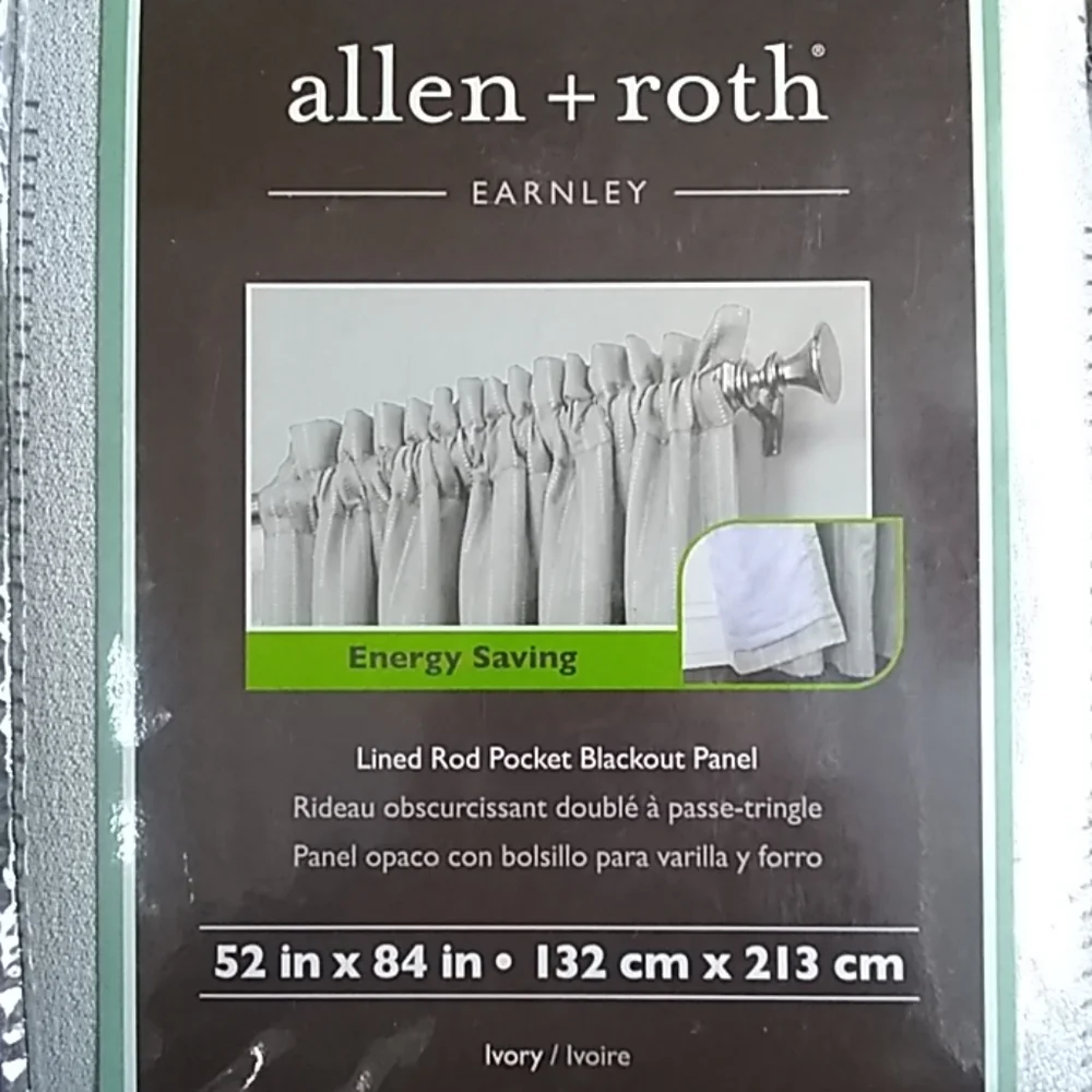 allen+roth Earnley Lined Rod Pocket Blackout pnl